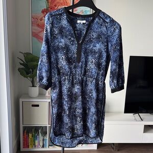 Parker Navy and Black Animal-Print dress